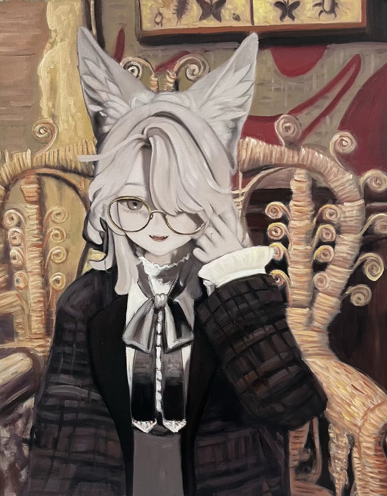 Framed — silver fox girl